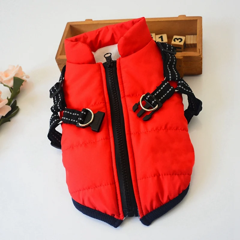 Зимняя одежда для собак французского бульдога теплая шлейка куртка