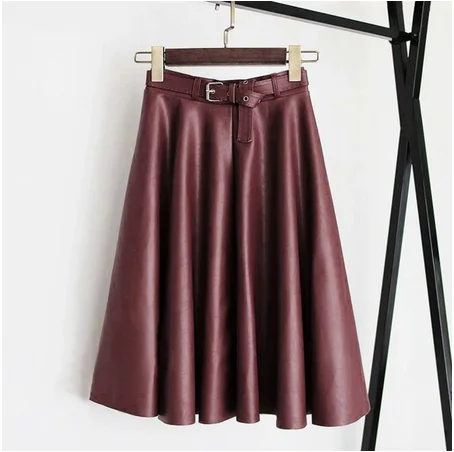 Женская юбка из искусственной кожи больших размеров 4xl 5XL осенне-зимняя