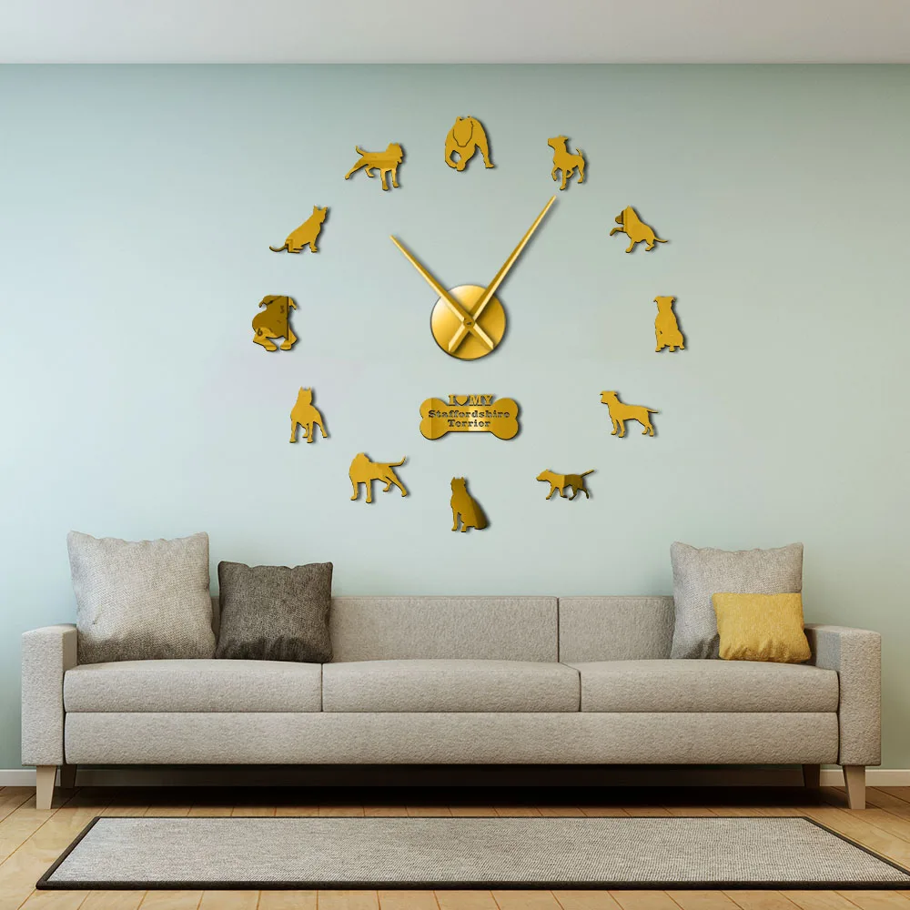 Настенные часы с изображением Бультерьера без рамки сделай сам | Дом и сад