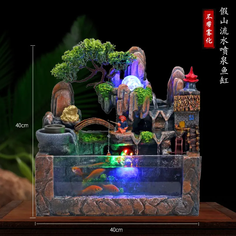 Rockery настольный фонтан с орнаментом Распылитель Увлажнитель водопады аквариумом