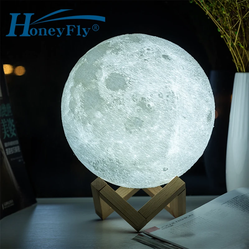 Светодиодный светильник HoneyFly с 3D принтом ночник перезаряжаемый через Usb 3 цвета 16