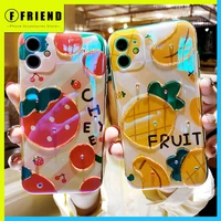 cute fruit strawberry pineapple diamond drops of glue phone cover for iphone 11 12 mini pro max 7 8p se xs xr girl phone cases