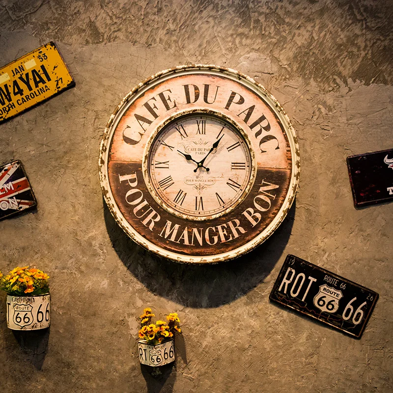 Креативные настенные часы в стиле ретро для кофе магазина бара настенное