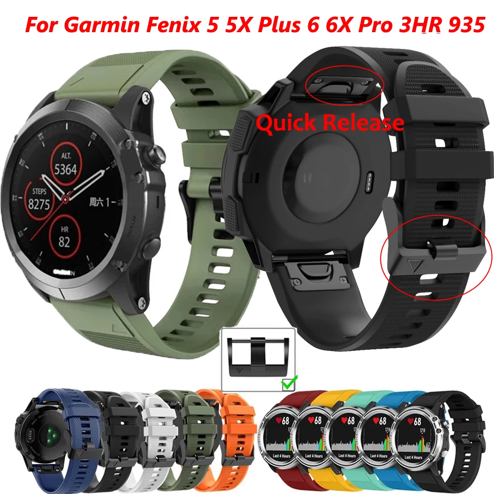 

26 22mm Sport Silicone Watchband Wriststrap For Garmin Fenix 7S 7 7X 6X 6 6S Pro 5X 5 5S Plus epix 3HR Quick Fit Bracelet Correa