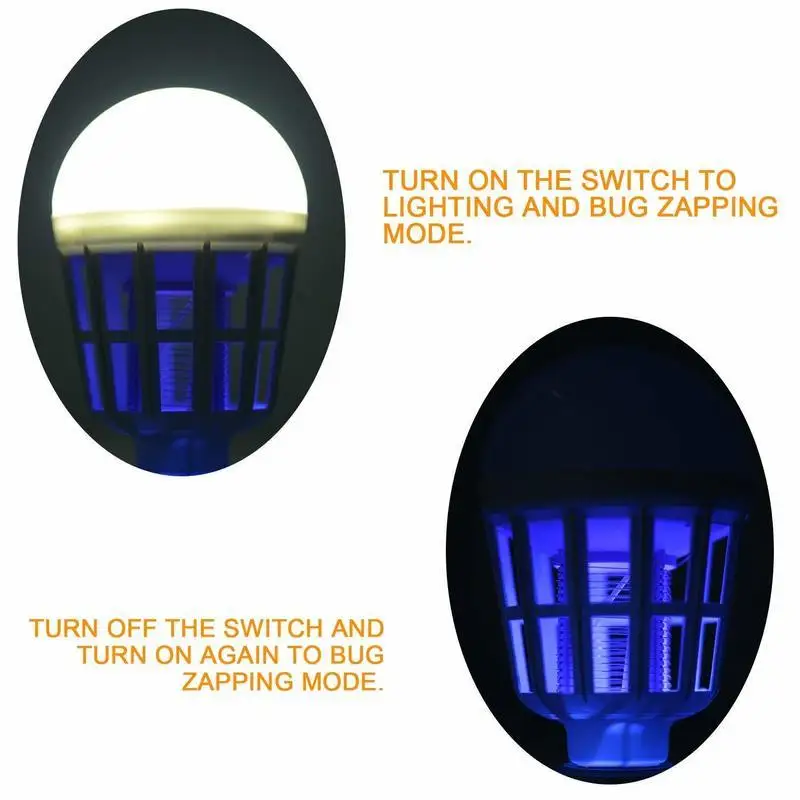 Лампа светодиодная для уничтожения насекомых освещение 2 в 1 электрическое удар