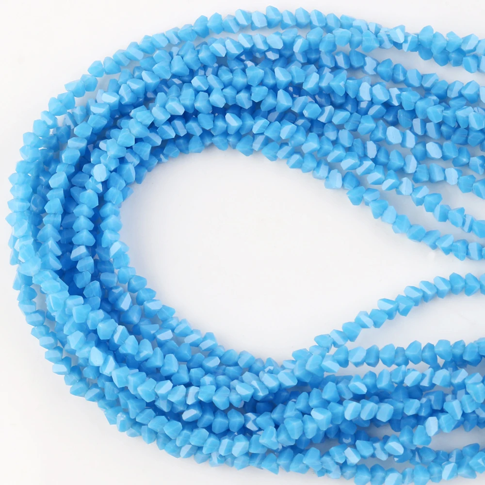 280pcs 3mm Wholesale Fashion Geometry 3D Triangle Loose Spacer Crystal Bicone Beads For Necklace Bracelet Jewelry Accessories | Украшения и