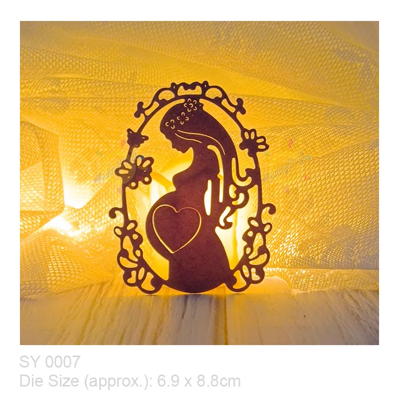 

Love Pregnant mother Metal Cut Die Scrapbooking Album Paper Cards Making Decorative Crafts Embossing Etched Stencil Dies DIY