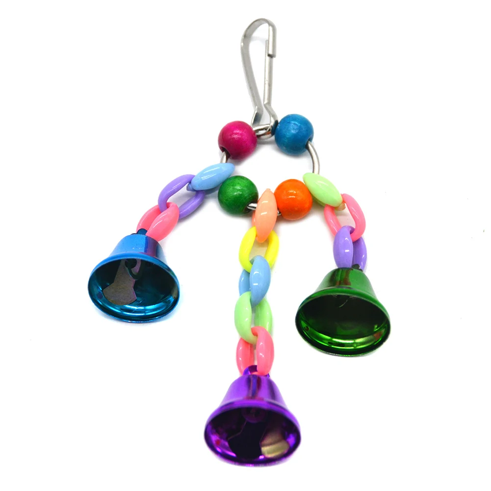 

Pet Birds Toys Colorful Chain Hanging Bell Parrots Cage Toys Pet Supplies F2