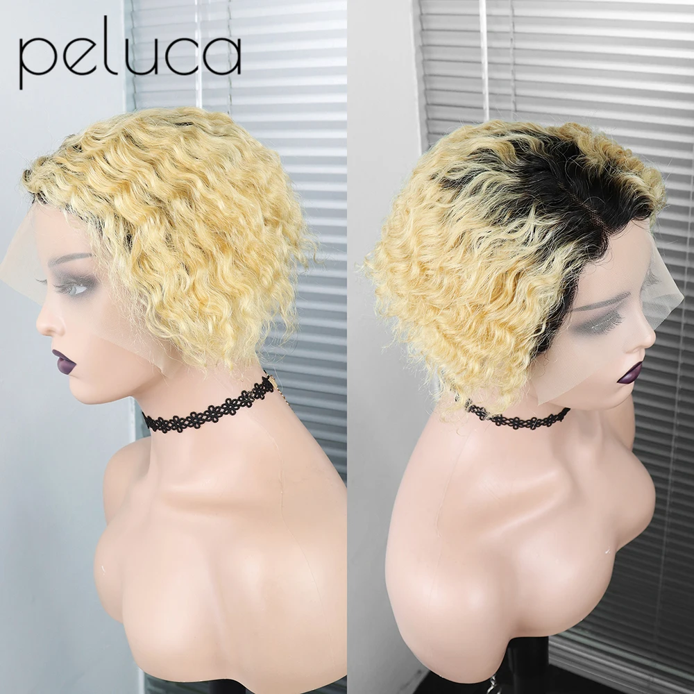 Summer Hot Bouncy Wig Pixie Cut Wig Preplucked Bob Wig T Lace Front Wigs Short Curly 13x4X1 Lace Human Hair Wigs