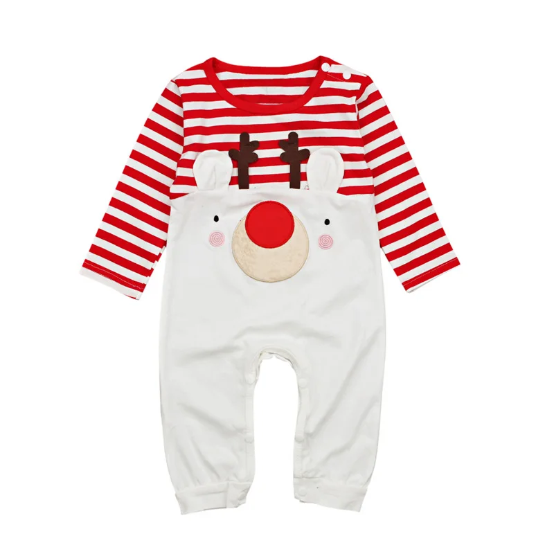 

Autumn Winter Baby Romper New Santa Boy Girls Baby Clothes Rompers Long Sleeves Stripe Christmas Infant Clothing