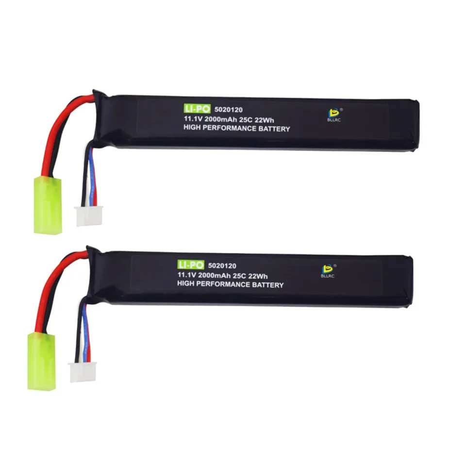 

3S 11.1V 2000mAh 25C Lipo Battery for M4 Crane Stock M110 SR25 AK47 MP5K MP5 SCAR M249 M240B M60 G36 M14 RPK PKM L85 AUG G3 Gun