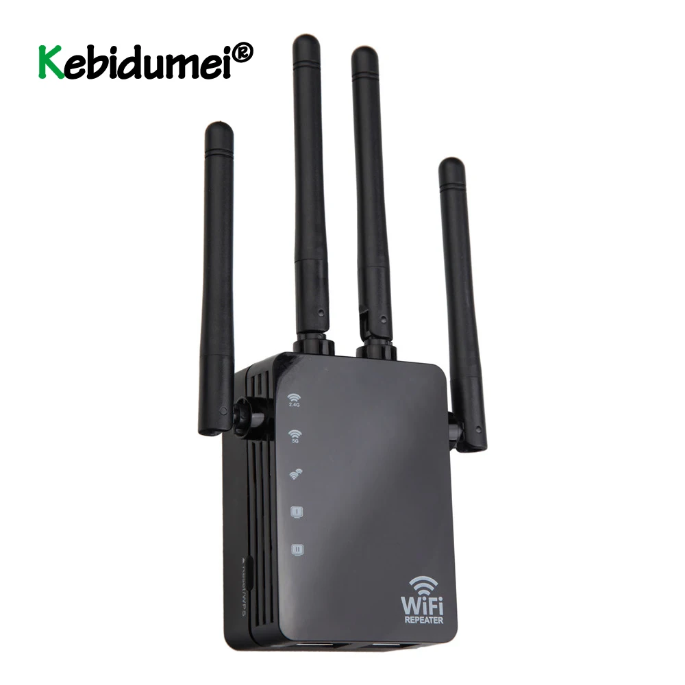 Двухдиапазонный беспроводной ретранслятор Wi Fi 2 4G/5G 1200 Мбит/с 4 антенны усилитель