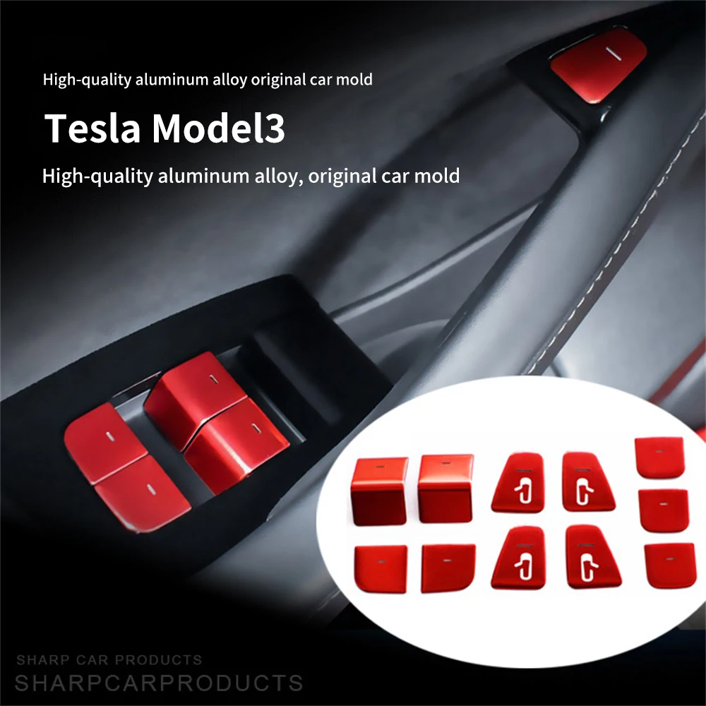 

Декоративная наклейка для стеклоподъемника Tesla Model 3, кнопки переключателя, декоративная наклейка на крышку, аксессуары для интерьера автом...