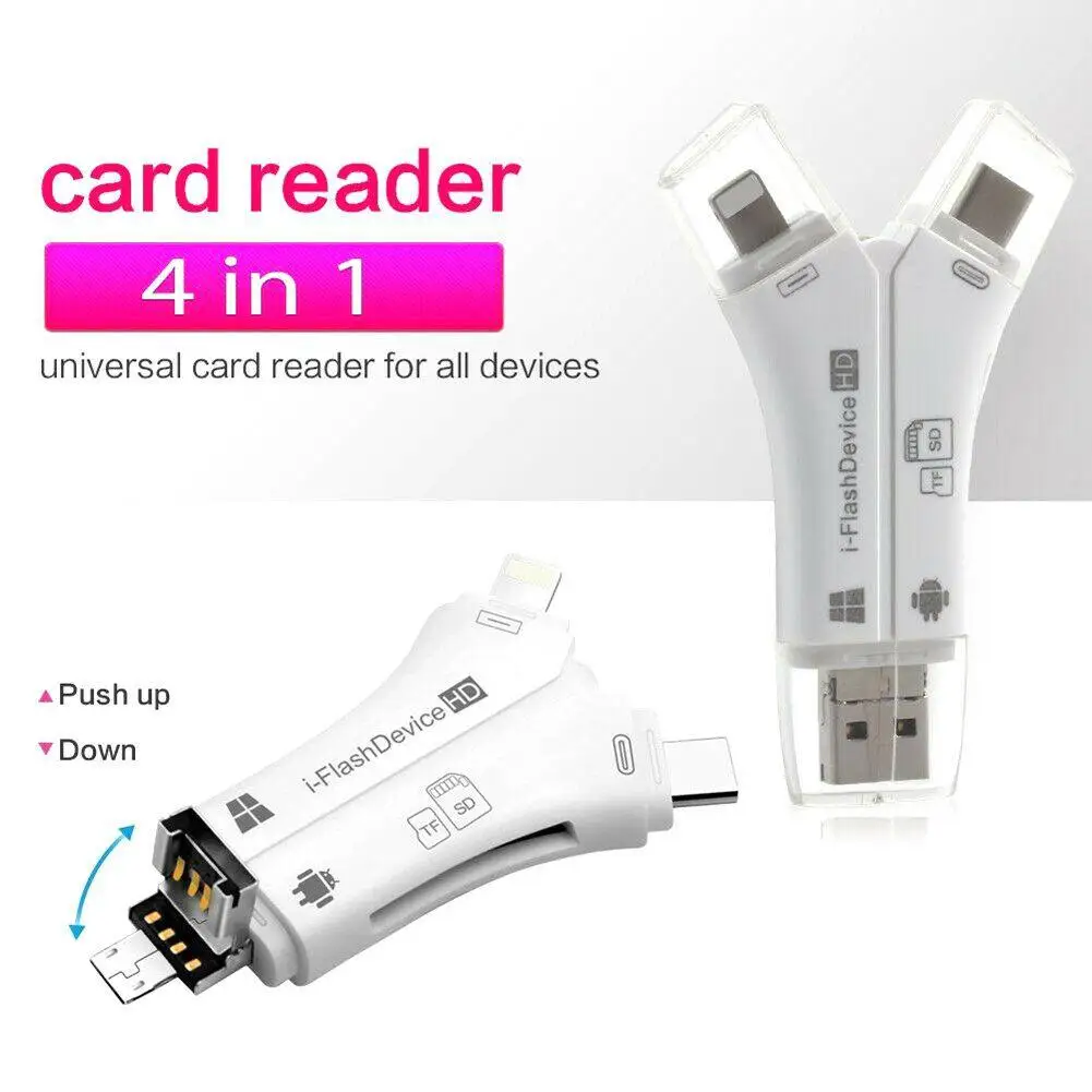 Многофункциональный кард ридер DishyKooker 4 в 1 поддержка TF Micro SD для Apple мобильный