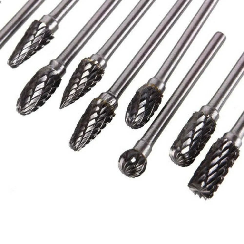 

Hot Tungsten Carbide Cutter 10pcs Rotating Burr Tool Double Diamond Cutting Electric Grinding Tools PLD
