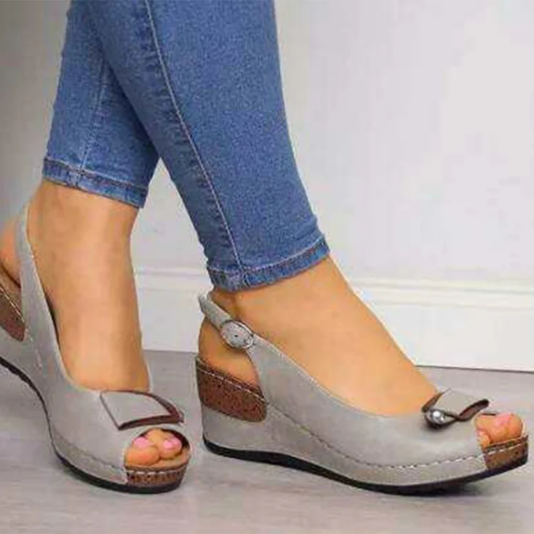 

Large Size Low Sandals Woman Leather Suit Female Beige Summer Heels Clogs Wedge Big Low-heeled Black Fashion Comfort Girls Platf