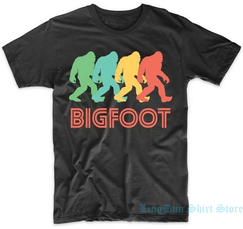 Bigfoot силуэт ретро поп-арт Саскватч графическая Футболка мужская футболка Женские