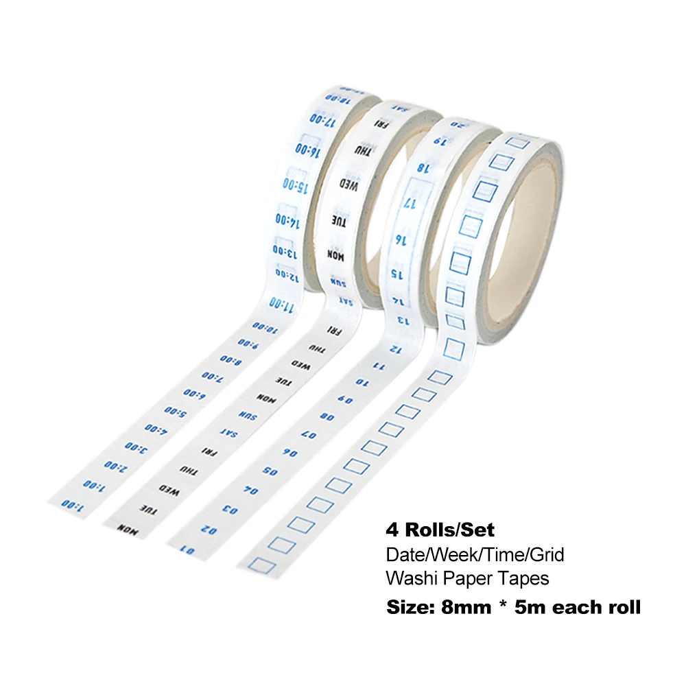 4 рулона/набор самоклеящиеся бумажные ленты 8 Х5 м|Офисный скотч| |