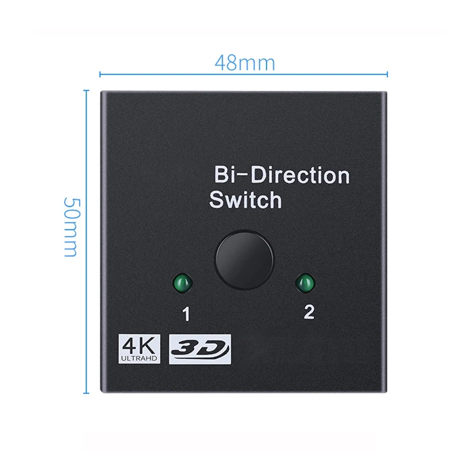 

HDMI-compatible Splitter 4K Switch KVM Bi-Direction 1x2/2x1 HDMI-compatible Switcher 2 in1 Out for PS4/3 TV Box Switcher Adapter