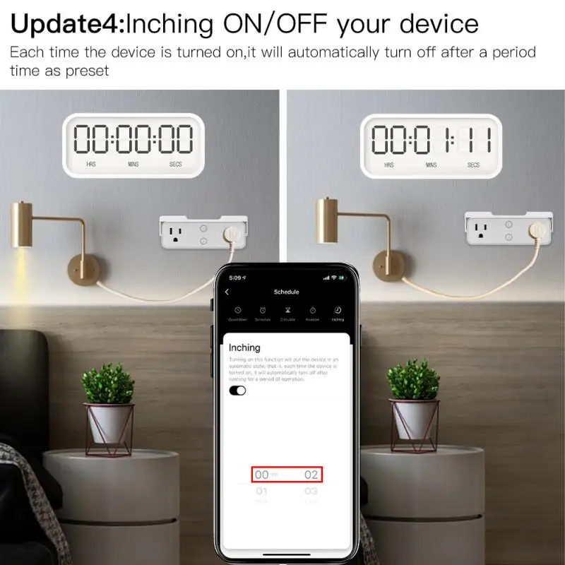 Умная розетка с 2 розетками удлинитель Wi-Fi и управлением через приложение