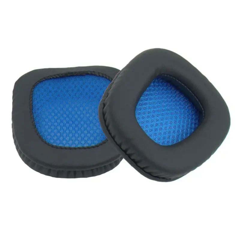 Black Blue Net 1 пара Мягкая пена из искусственной кожи амбушюры подушки подушечки для сада SA718 808 820 902 903 904 905 906 наушники гарнитура аксессуары - Цвет: Black Blue Net