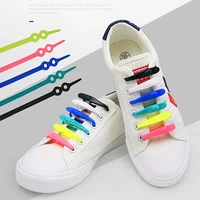 14pcsset waterproof silicone shoelace safty shoes accessories round elastic shoelaces no tie lazy shoe laces adultskids sports