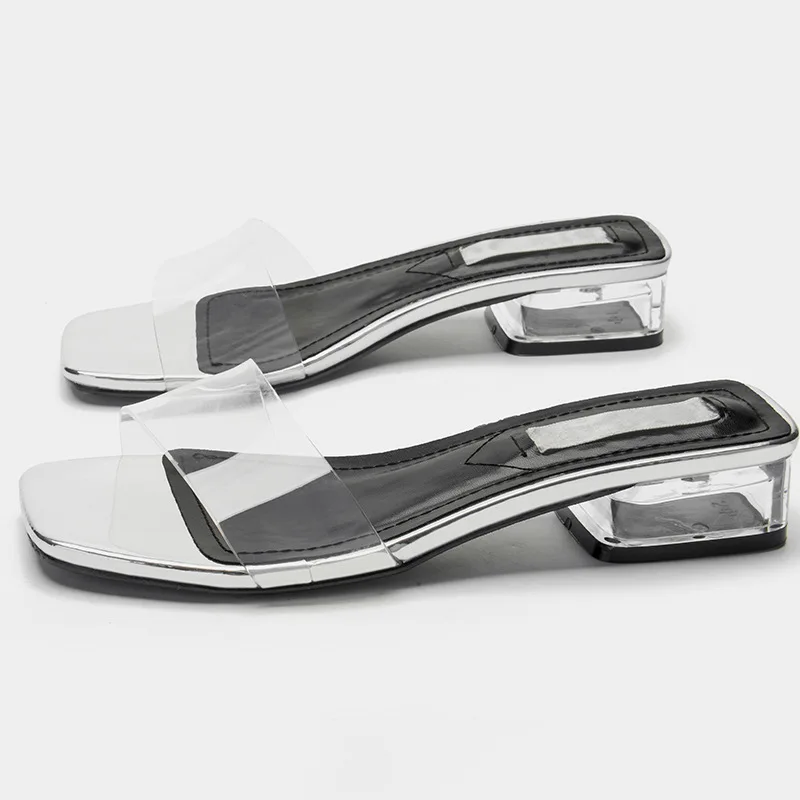 Сандалии женские прозрачные с открытым носком уличные модные Босоножки на