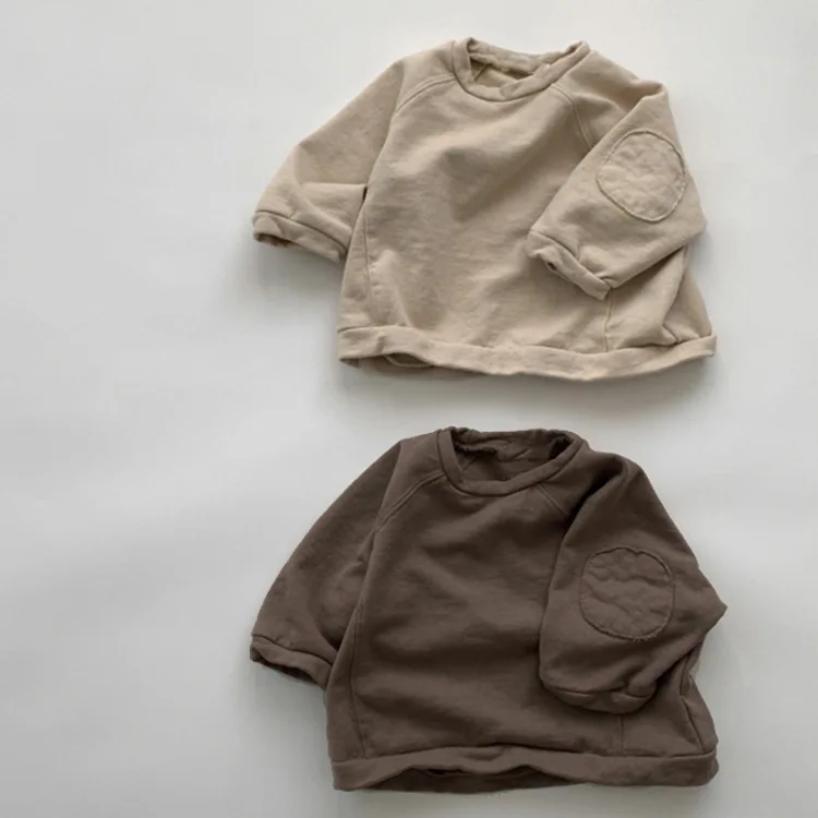 

2020 winter clothes Korean children's clothes new boys fashion loose patch terry sweater casual tops 22D496