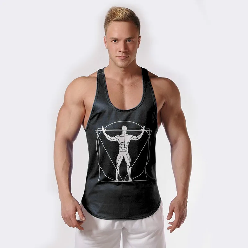 

New Brand Men Muscle Bodybuilding Sleeveless Shirt Workout Singlet Fitness Athletic Vest debardeur hommes Tank Tops