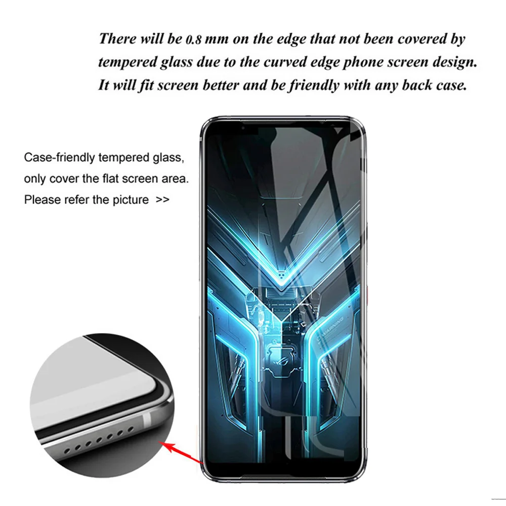 Закаленное стекло для Asus ROG Phone 3 ZS661KS Защитное экрана Strix Edition защитная пленка шт. |