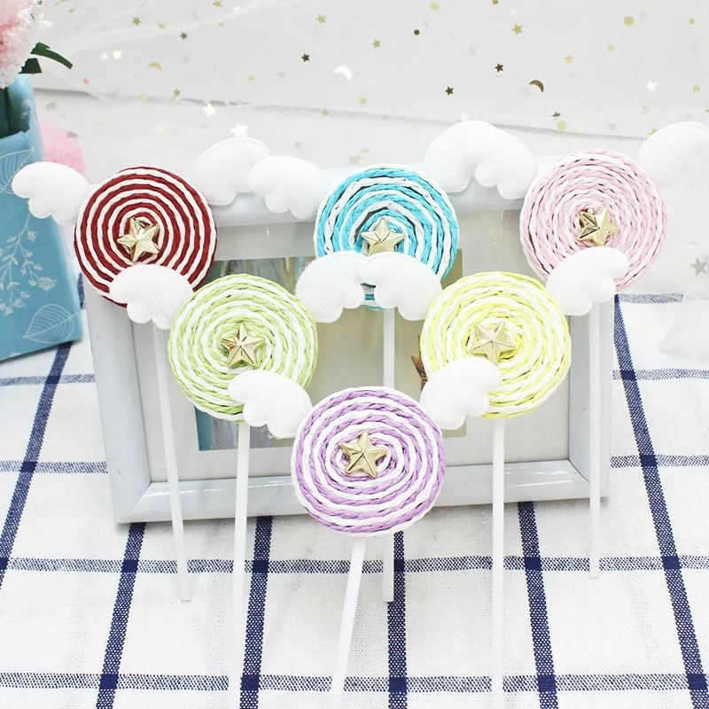 

14cmLittle Angel Wings Simulation Lollipop,Household Items,Cake Decoration,BirthdayParty Dress Up,NewYear Atmosphere decoration,