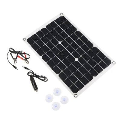

Factory Goods 20W High Efficiency Solar Charging Board Semi-Flexible Outdoor RV Emergency Mobile Power Supply