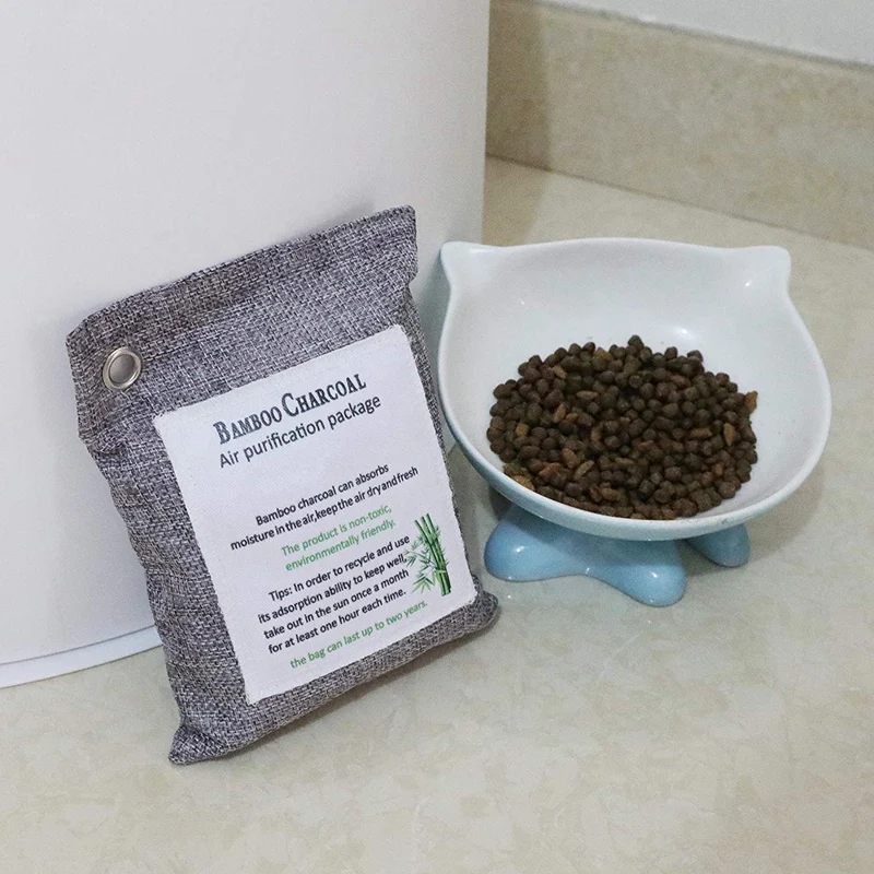 

Promotion! Activated Bamboo Charcoal Bag Odor Remover 200gx4, Air Purifying Bags for Home, Car, Closet, Shoes