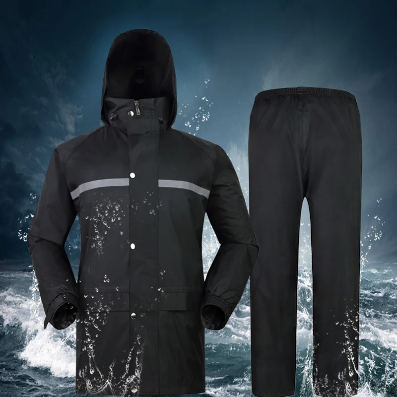 Модный дождевик для взрослых водонепроницаемый Одноцветный мотоциклетная