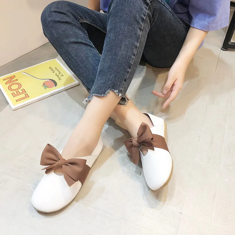 

Slip On Bow Knot Casual Shoes Woman Flats Soft Sole New Fashion Oxfords Women Shoes Female Leather Ladies Shoes Sapato Feminino