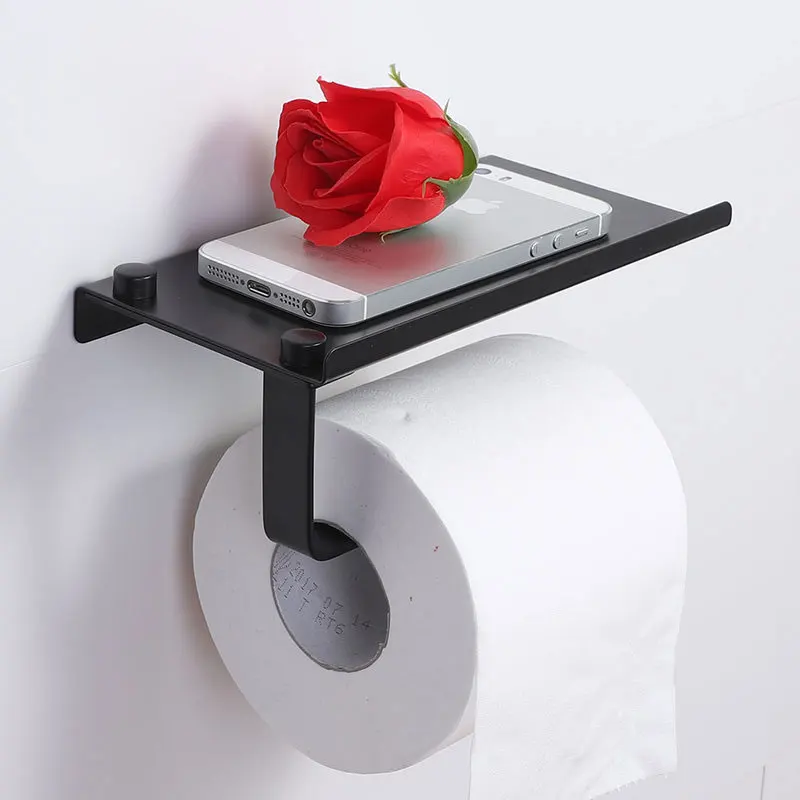 

Wall Mounted Toilet paper holder stainless steel tissue holder mobile phone bathroom paper roll rack wall mount bathroom product