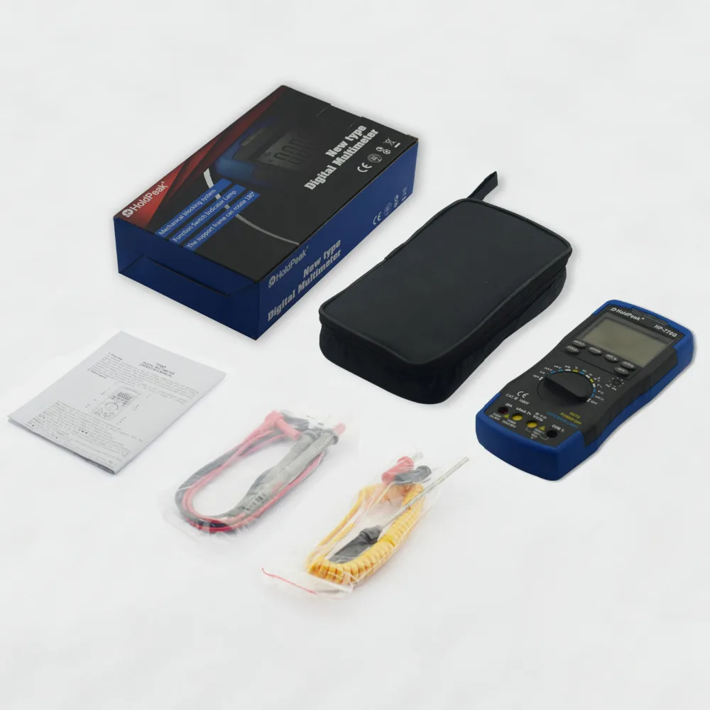 

HoldPeak HP-770G Professional Multimeter AC DC Voltage Current Resistance Capacitance HFE Diode Hz Tester Multimeter 4000counts