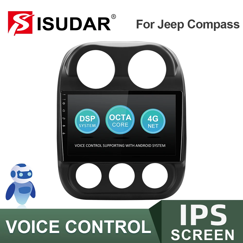 

ISUDAR V57S Android Auto Radio For Jeep Compass 1 MK 2009-2015 Car Multimedia Player GPS Stereo System CANBUS Camera FM no 2 Din