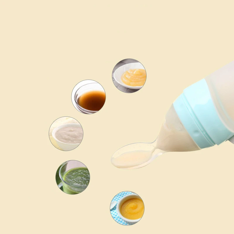 Силиконовая бутылка ложка для кормления ребенка 90 мл|Бутылки| |