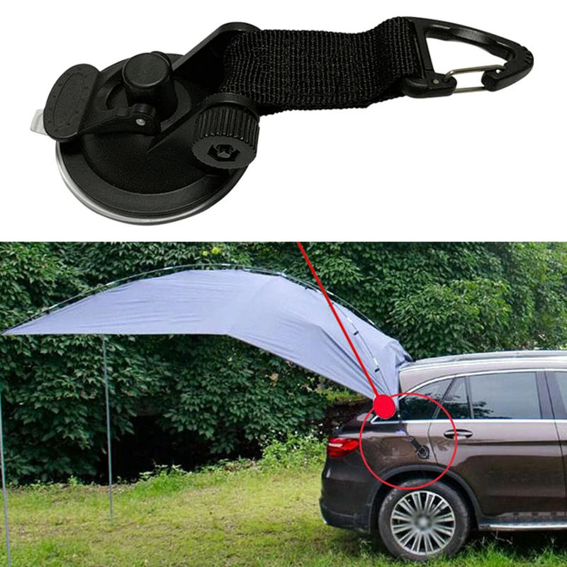 

1/4Pcs Outdoor Suction Cup Anchor Securing Hook With Strap Heavy Duty Tie Down Camping Suction Cup Outdoor Tents Accessories