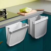 Hanging Trash Can Kitchen Foldable Living Room Organizer Space Saving Hanger Cabinet Door Punch Free Storage Basket Cook Helper