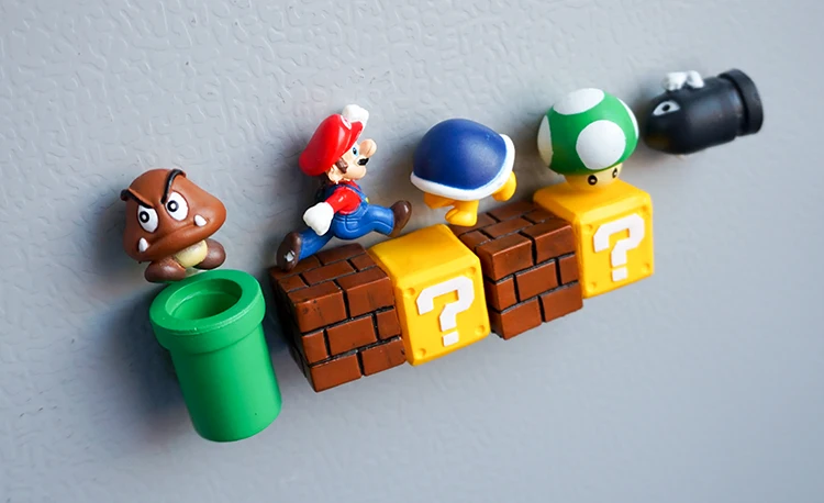 31pcs Super Mario Brothers Sunny 3D Magnet Creative Magnetic Paste Refrigerator Stick Home Ornaments Monster Anime Toys | Игрушки и