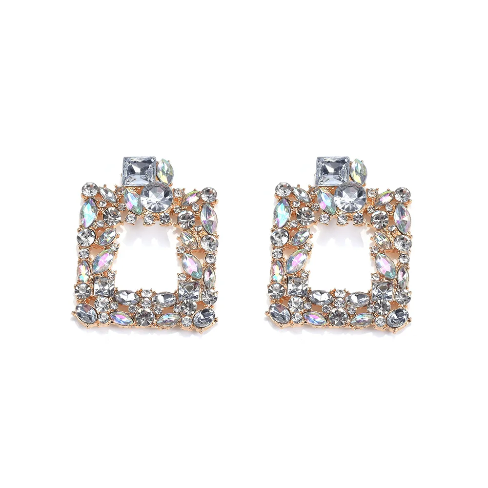 Прозрачный кристалл квадратные серьги капли для женщин 2021New бренд себе ZA