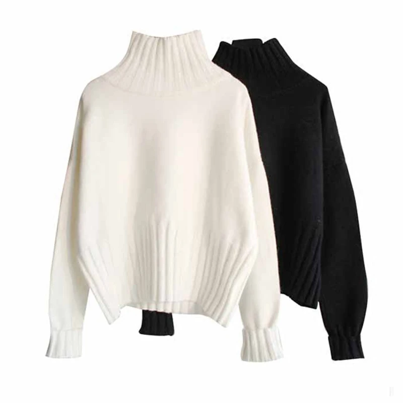 Осень зима мягкие толстые пуловеры с высоким воротом свитера для женщин 2019