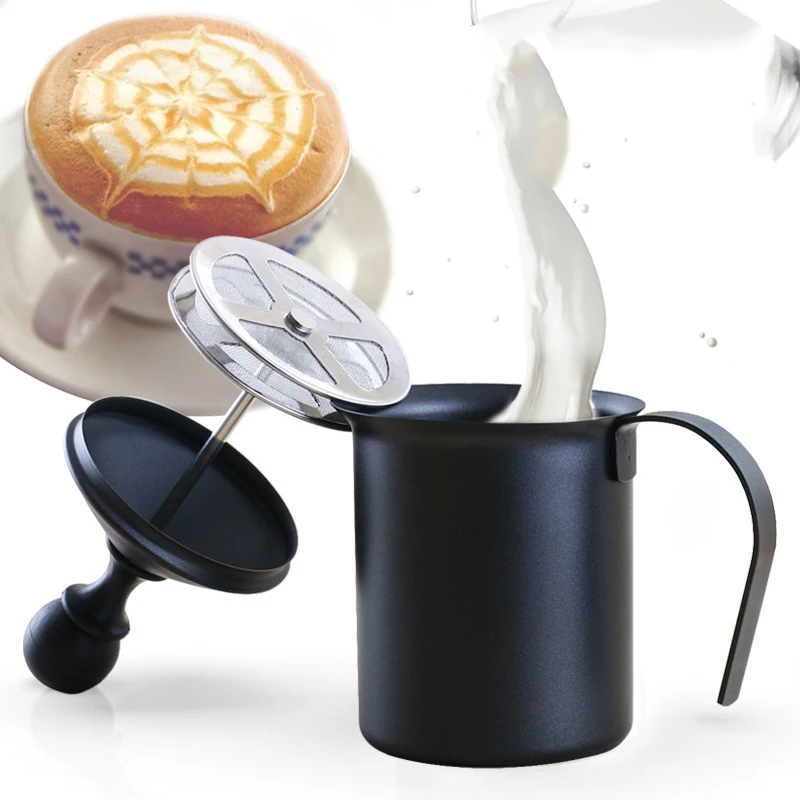 

400/800ML Manual Milk Frother Stainless Steel cappuccino Milk Creamer Milk Foam Mesh Coffee Foamer Creamer Kitchen Applicance