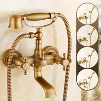 antique brass bathroom faucet wall mounted bathtub shower faucet with hand held shower head bath shower faucet sets