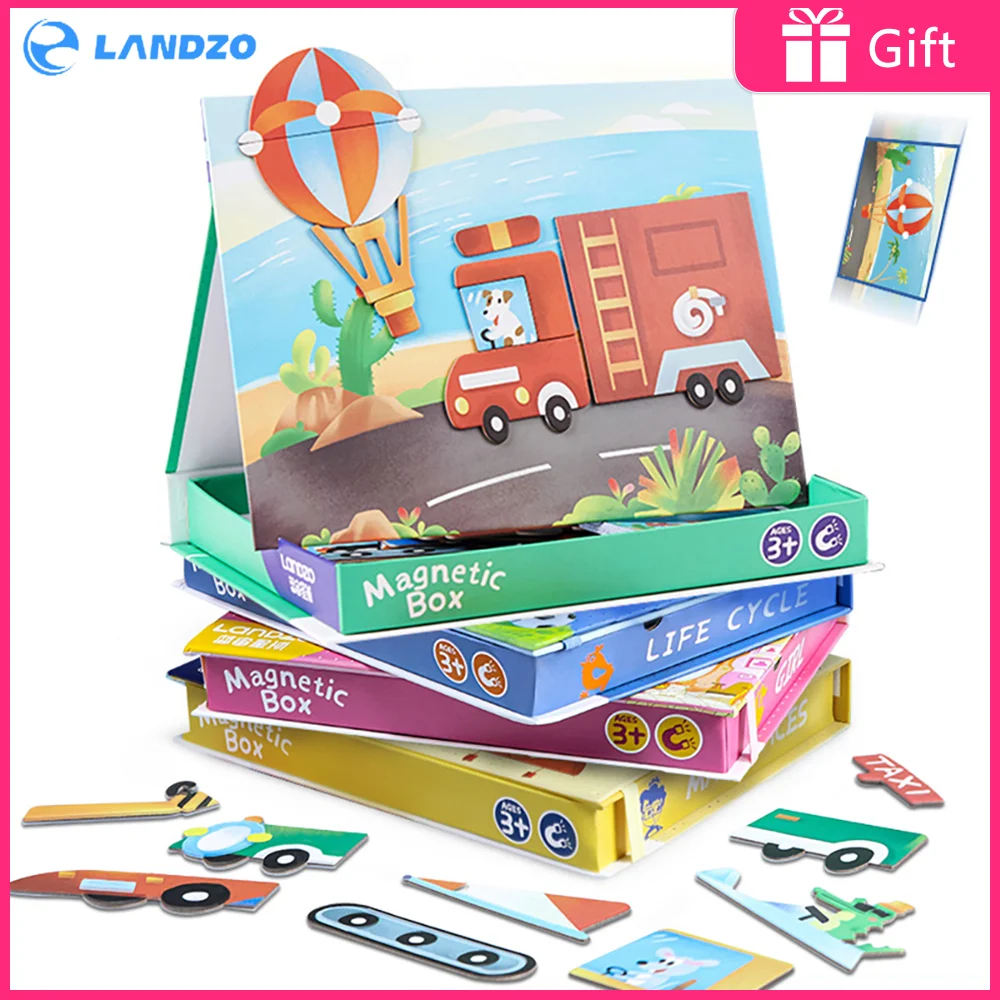 Деревянные 3d Пазлы Landzo игрушки Монтессори обучающая Головоломка сделай сам