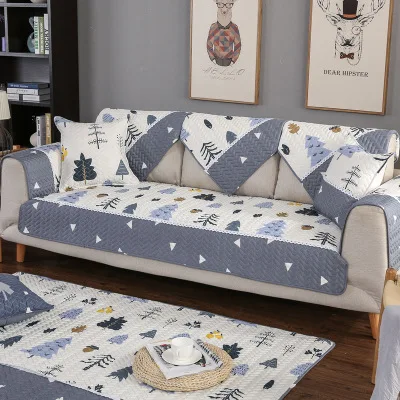 

Four seasons universal cotton striped sofa cushion, quilted fabric non-slip combination sofa cover towel cushion cover