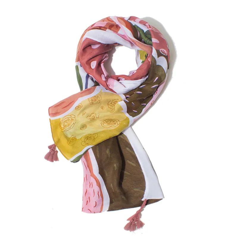 

180*100cm Women National Scarf Shawl Print Cotton Linen Scarves Wraps Geometric Pashmina Headscarf Bandana Beach Scarf Hijab