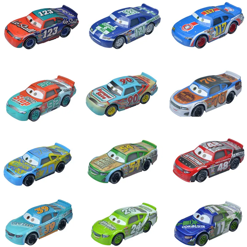 

Модель автомобиля для мальчика Disney Pixar Cars 3 Number Racer The King comfusr Vitoline Mood пружины, литая под давлением модель из металлического сплава, 38 моделей